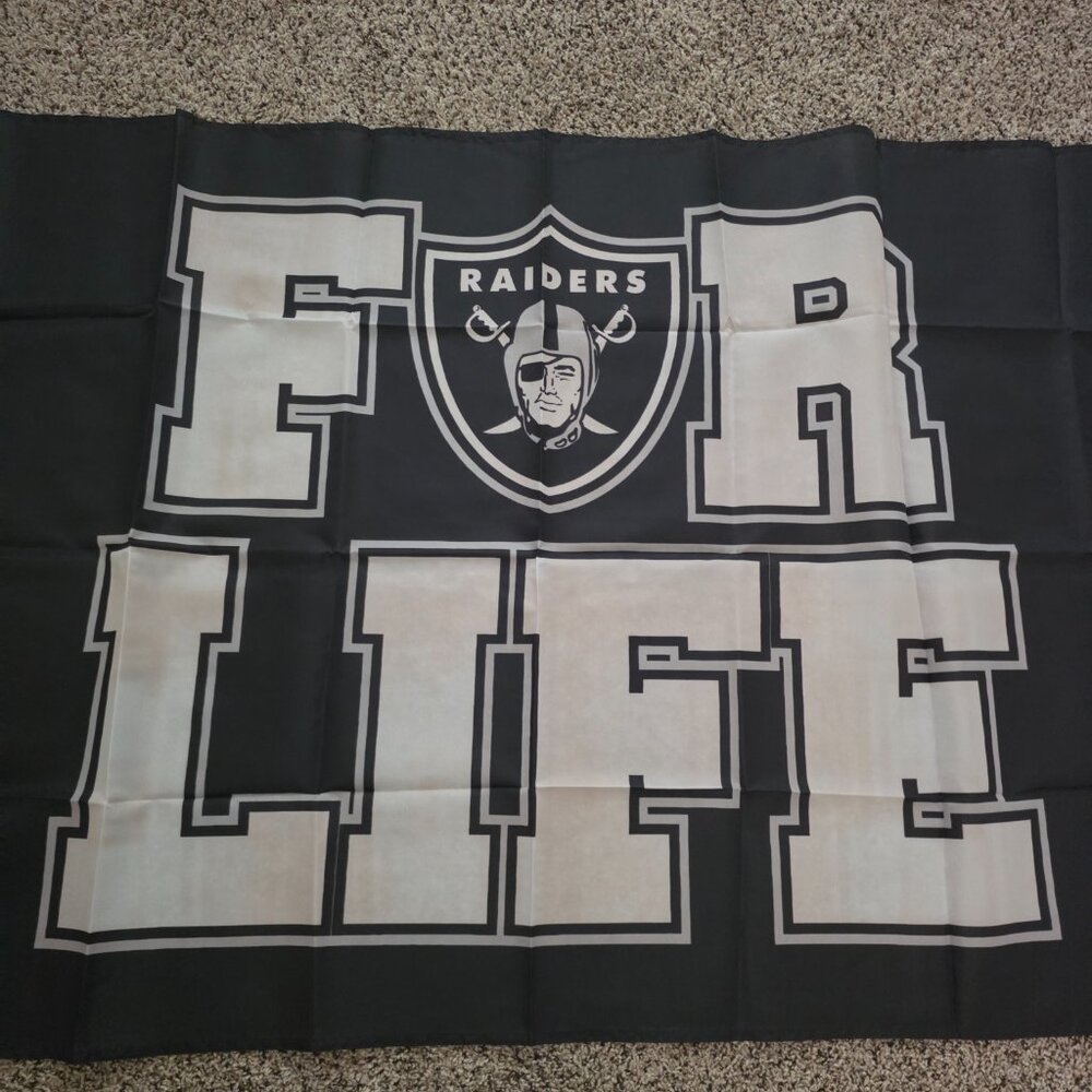 Raiders For Life Flag Las Vegas Oakland Raiders Banner New 3x5 Ft‎ - Picture 2 of 3